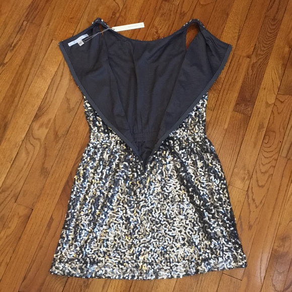 SOLD Grey/Silver Sequin Mini Dress - Picture 4 of 8